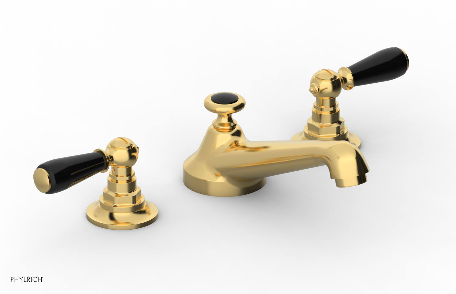 JAMESTOWN Widespread Faucet - Low Spout - Lever Handle with "Black" Accents 165-02