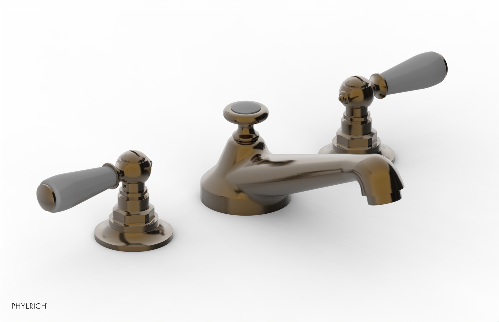 JAMESTOWN Widespread Faucet - Low Spout - Lever Handle with "Grey" Accents 165-02