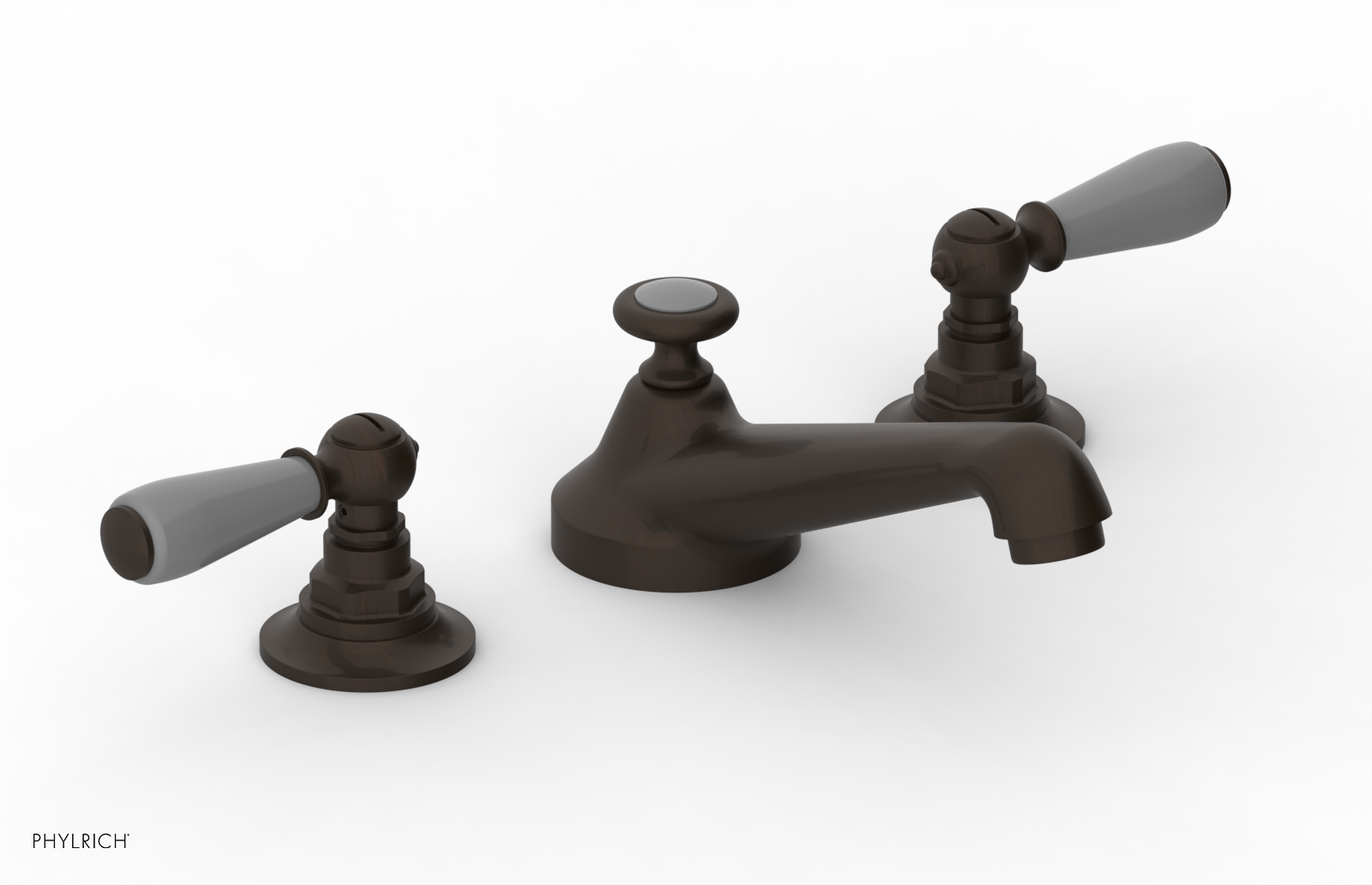 JAMESTOWN Widespread Faucet - Low Spout - Lever Handle with "Grey" Accents 165-02