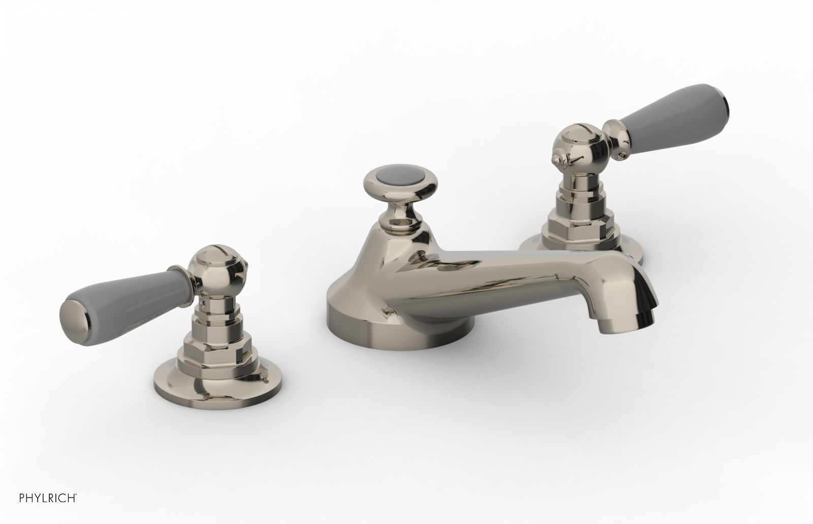 JAMESTOWN Widespread Faucet - Low Spout - Lever Handle with "Grey" Accents 165-02