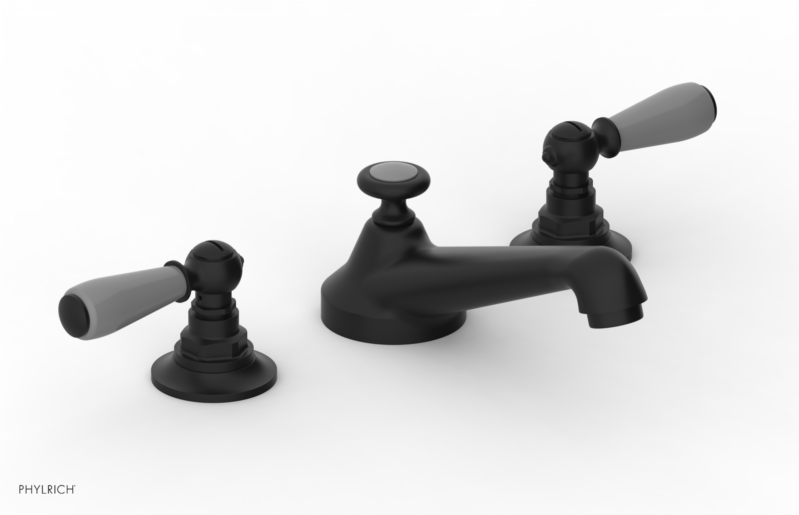 JAMESTOWN Widespread Faucet - Low Spout - Lever Handle with "Grey" Accents 165-02