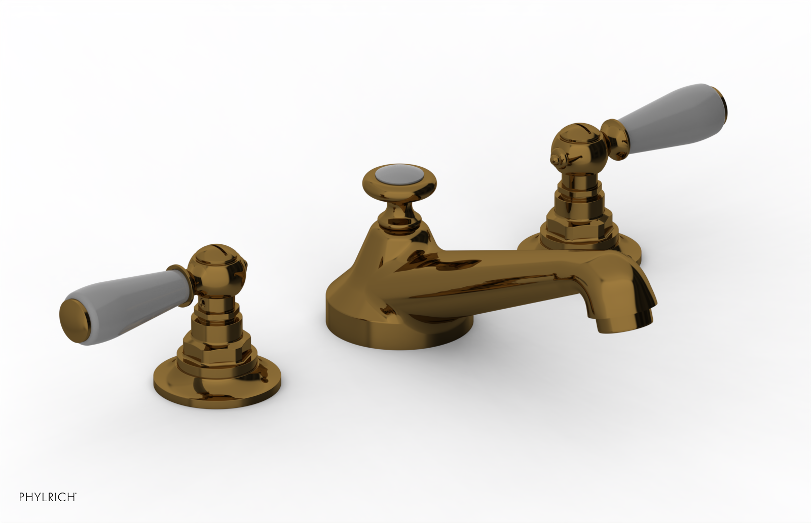 JAMESTOWN Widespread Faucet - Low Spout - Lever Handle with "Grey" Accents 165-02