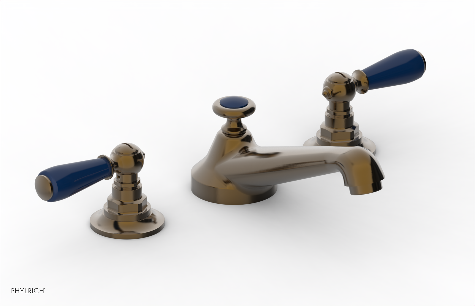 JAMESTOWN Widespread Faucet - Low Spout - Lever Handle with "Navy Blue" Accents 165-02