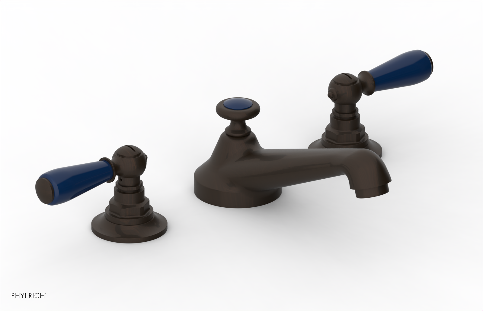 JAMESTOWN Widespread Faucet - Low Spout - Lever Handle with "Navy Blue" Accents 165-02