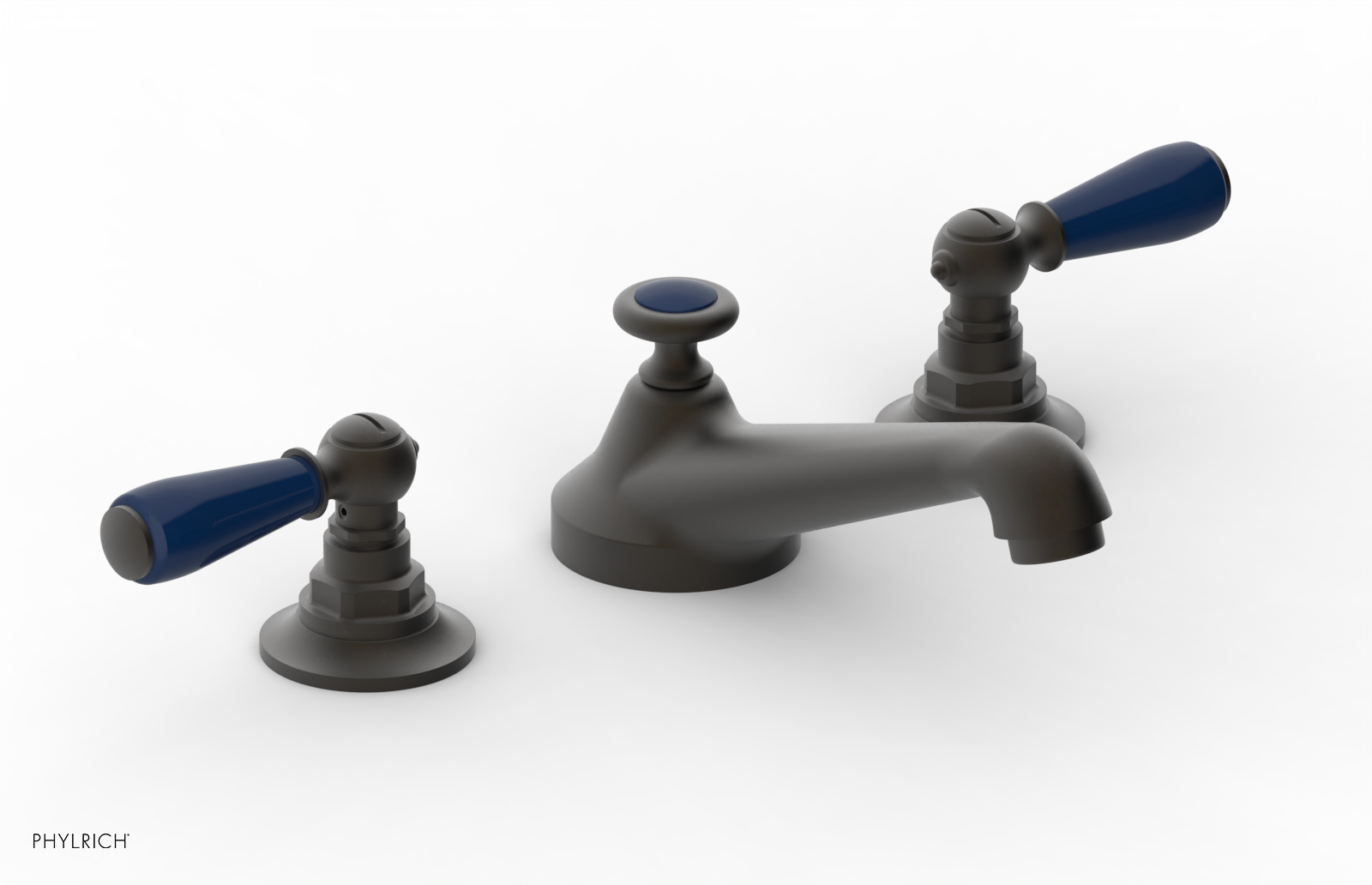 JAMESTOWN Widespread Faucet - Low Spout - Lever Handle with "Navy Blue" Accents 165-02