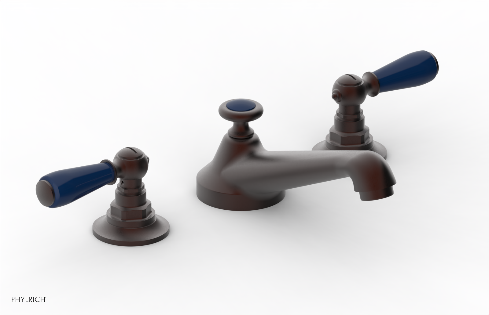 JAMESTOWN Widespread Faucet - Low Spout - Lever Handle with "Navy Blue" Accents 165-02