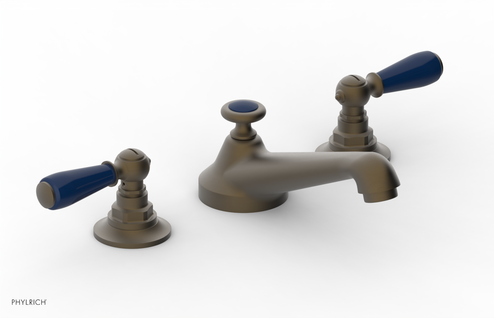 JAMESTOWN Widespread Faucet - Low Spout - Lever Handle with "Navy Blue" Accents 165-02