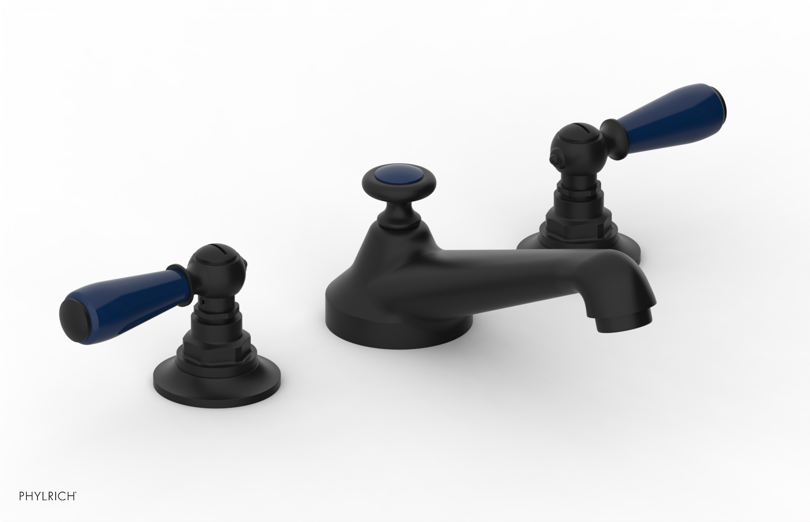 JAMESTOWN Widespread Faucet - Low Spout - Lever Handle with "Navy Blue" Accents 165-02