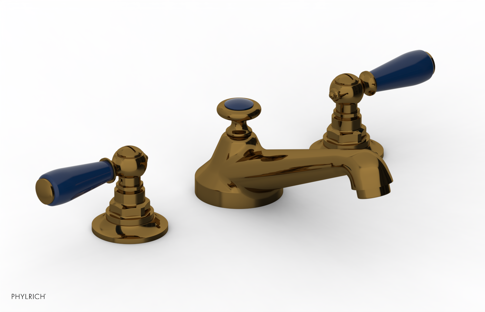 JAMESTOWN Widespread Faucet - Low Spout - Lever Handle with "Navy Blue" Accents 165-02