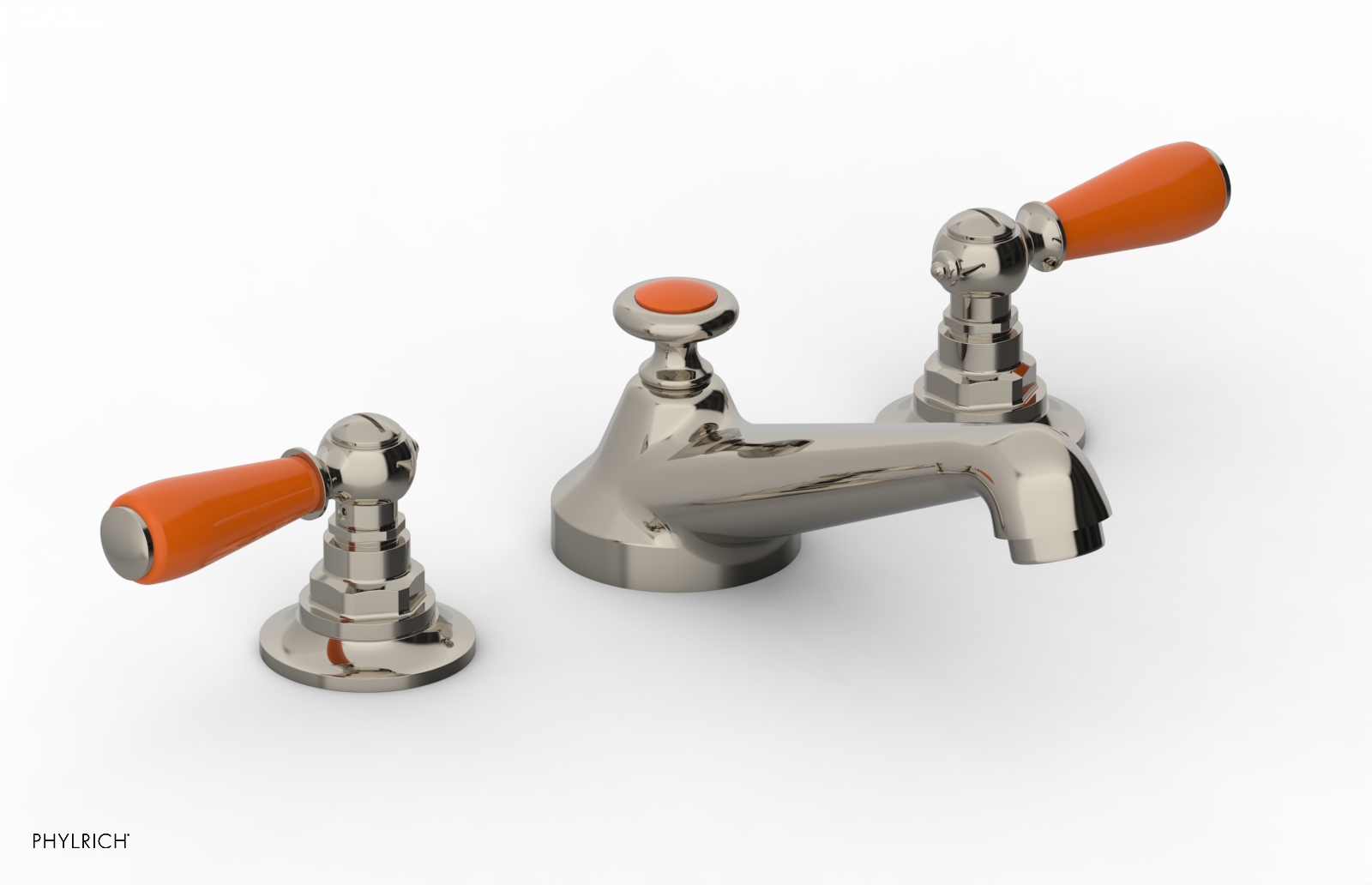 JAMESTOWN Widespread Faucet - Low Spout - Lever Handle with "Orange" Accents 165-02