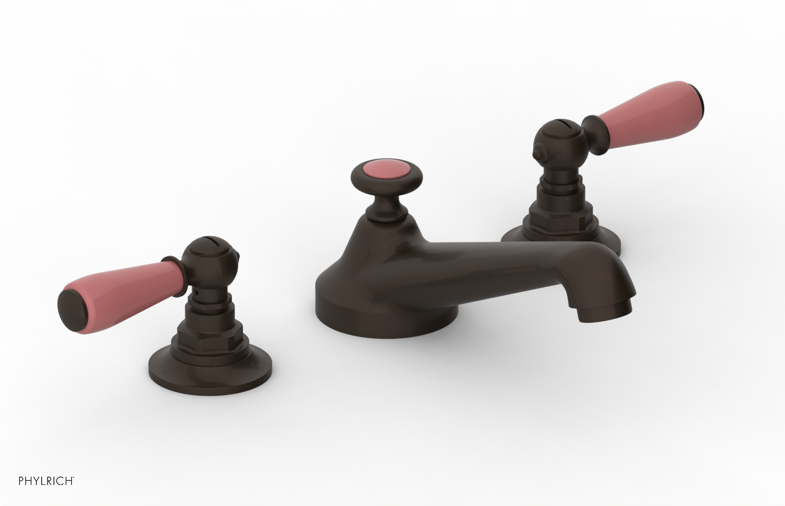 JAMESTOWN Widespread Faucet - Low Spout - Lever Handle with "Pink" Accents 165-02