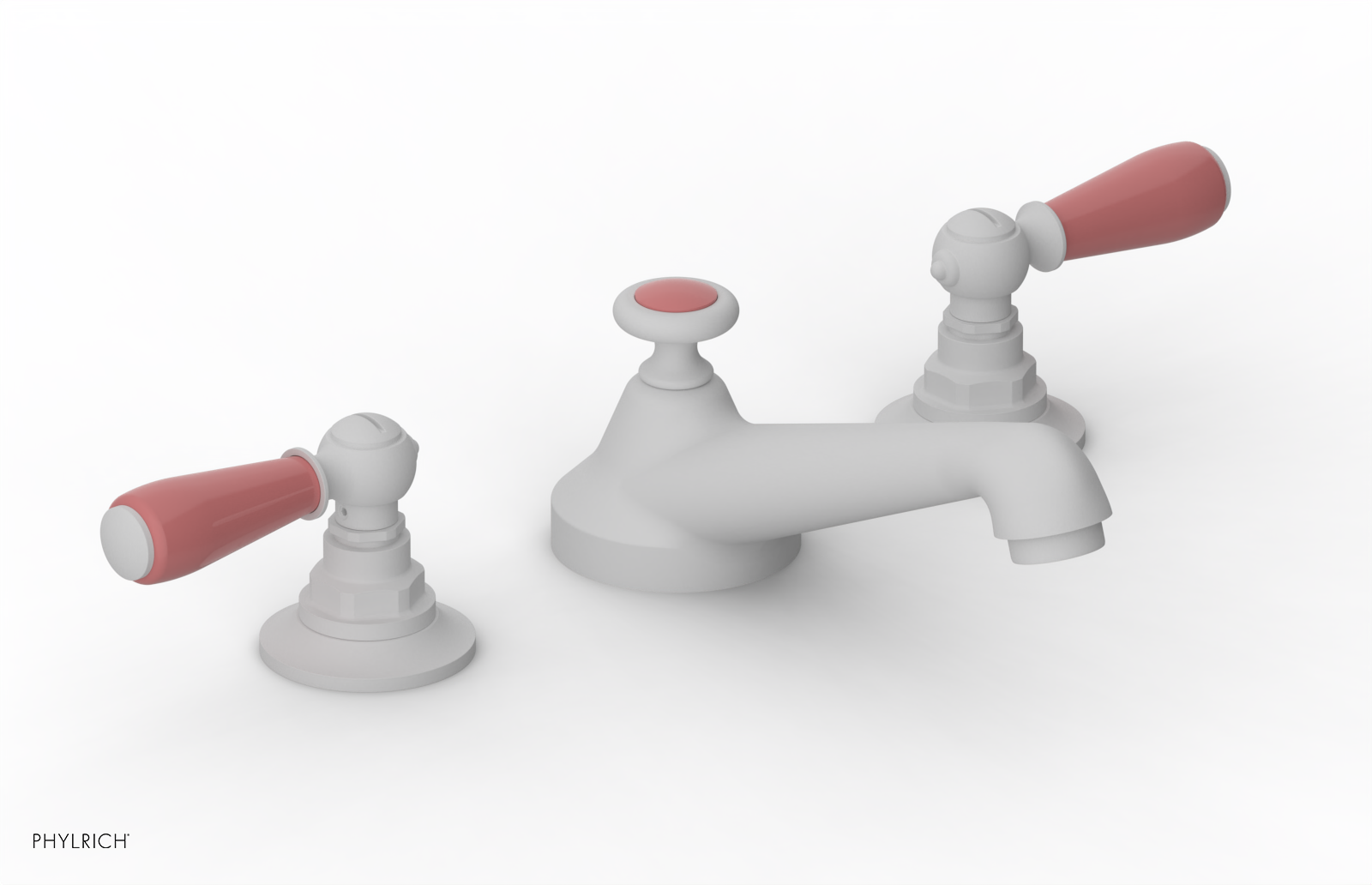 JAMESTOWN Widespread Faucet - Low Spout - Lever Handle with "Pink" Accents 165-02