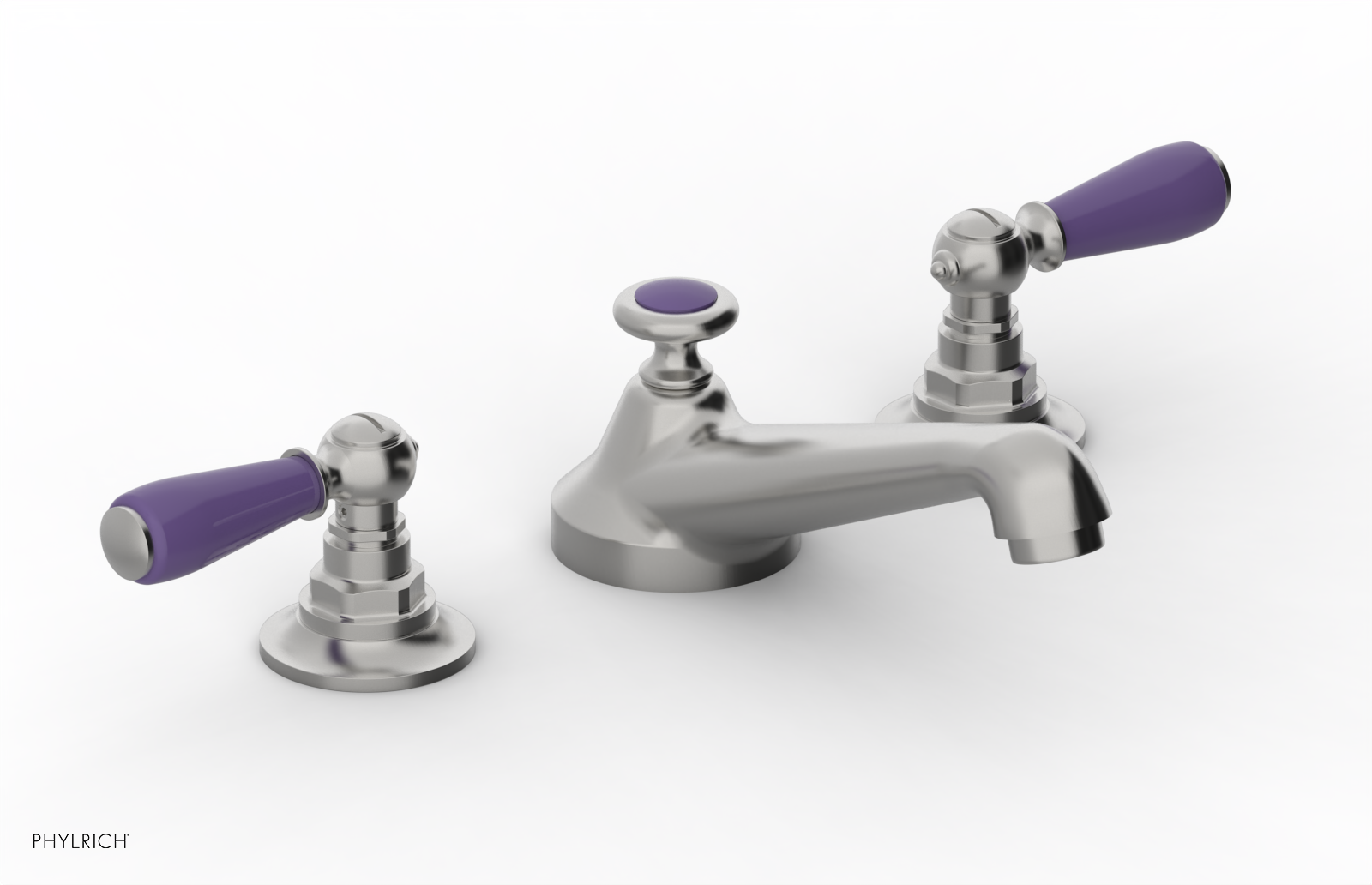 JAMESTOWN Widespread Faucet - Low Spout - Lever Handle with "Purple" Accents 165-02