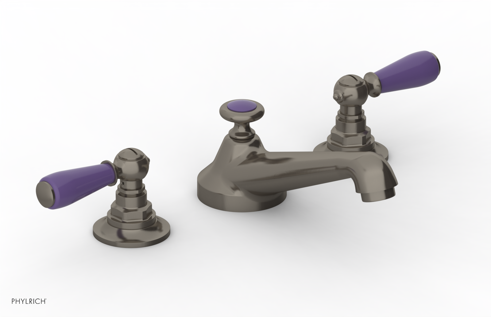 JAMESTOWN Widespread Faucet - Low Spout - Lever Handle with "Purple" Accents 165-02