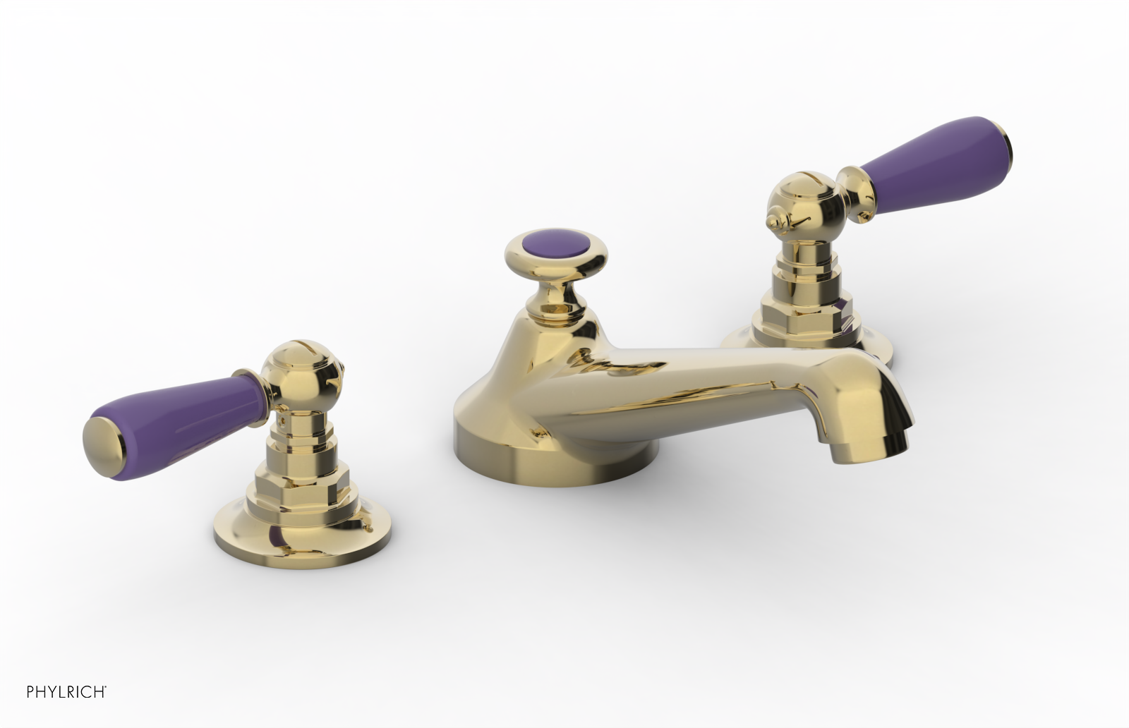 JAMESTOWN Widespread Faucet - Low Spout - Lever Handle with "Purple" Accents 165-02