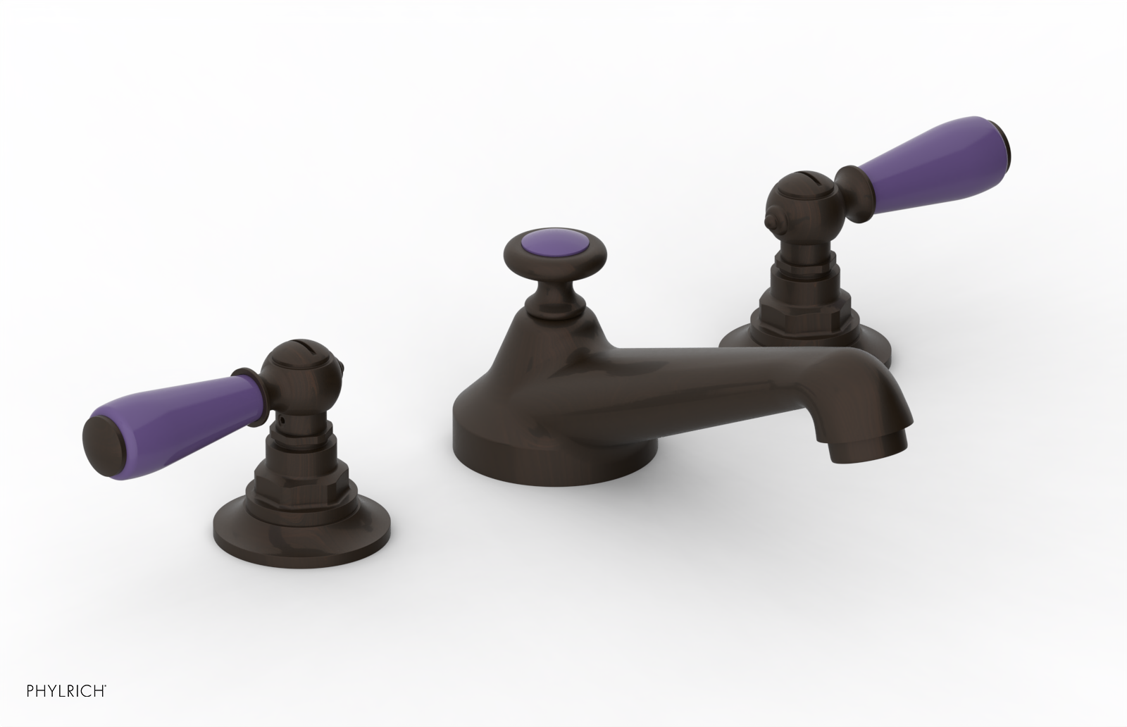 JAMESTOWN Widespread Faucet - Low Spout - Lever Handle with "Purple" Accents 165-02