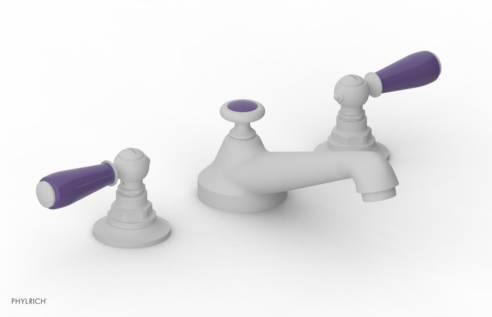 JAMESTOWN Widespread Faucet - Low Spout - Lever Handle with "Purple" Accents 165-02