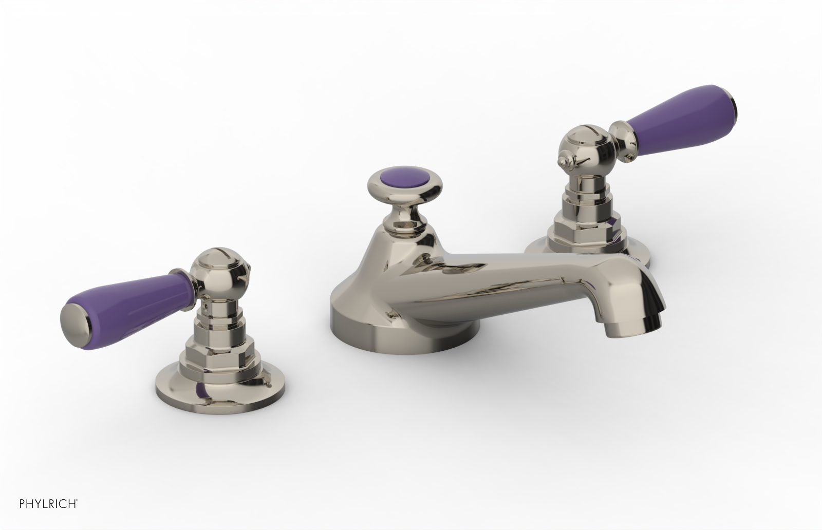 JAMESTOWN Widespread Faucet - Low Spout - Lever Handle with "Purple" Accents 165-02