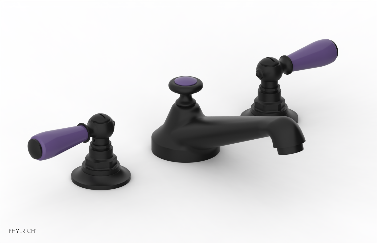 JAMESTOWN Widespread Faucet - Low Spout - Lever Handle with "Purple" Accents 165-02