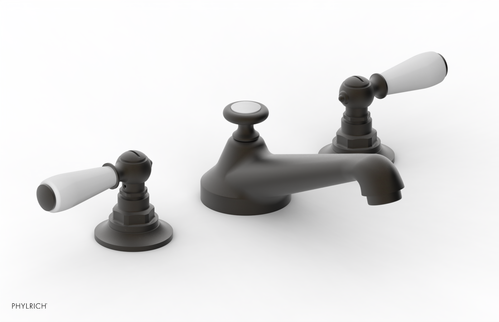 JAMESTOWN Widespread Faucet - Low Spout - Lever Handle with "White" Accents 165-02