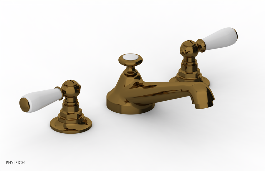 JAMESTOWN Widespread Faucet - Low Spout - Lever Handle with "White" Accents 165-02