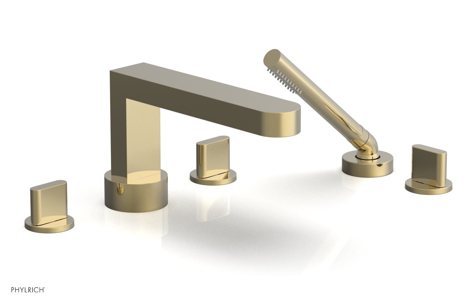 ROND Deck Tub Set with Hand Shower - Blade Handles 183-48