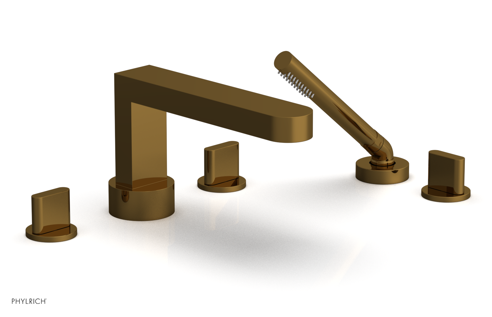 ROND Deck Tub Set with Hand Shower - Blade Handles 183-48