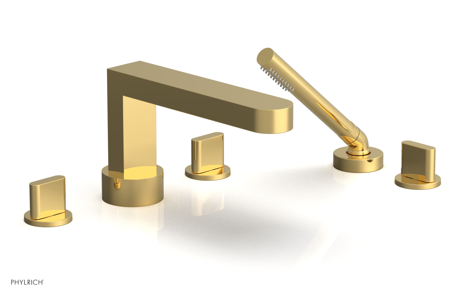 ROND Deck Tub Set with Hand Shower - Blade Handles 183-48