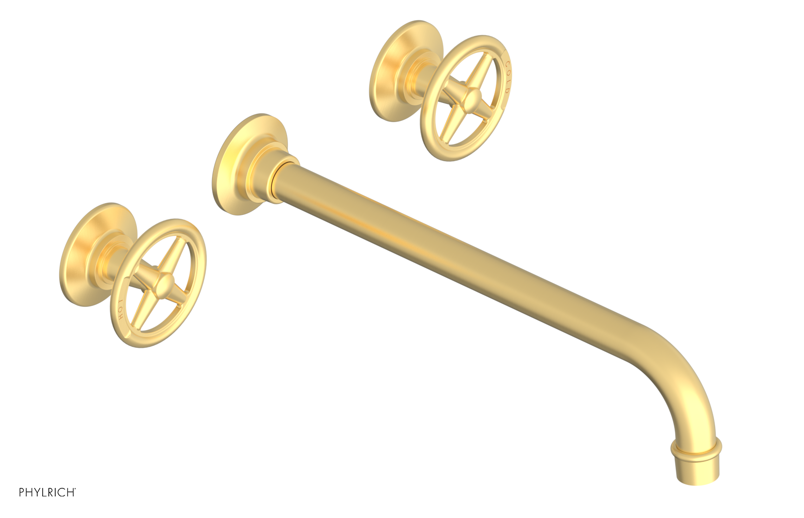 WORKS Wall Lavatory Set 12" Spout - Cross Handles 220-11-12