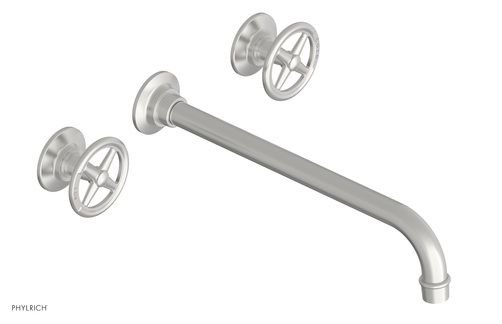 WORKS Wall Lavatory Set 12" Spout - Cross Handles 220-11-12