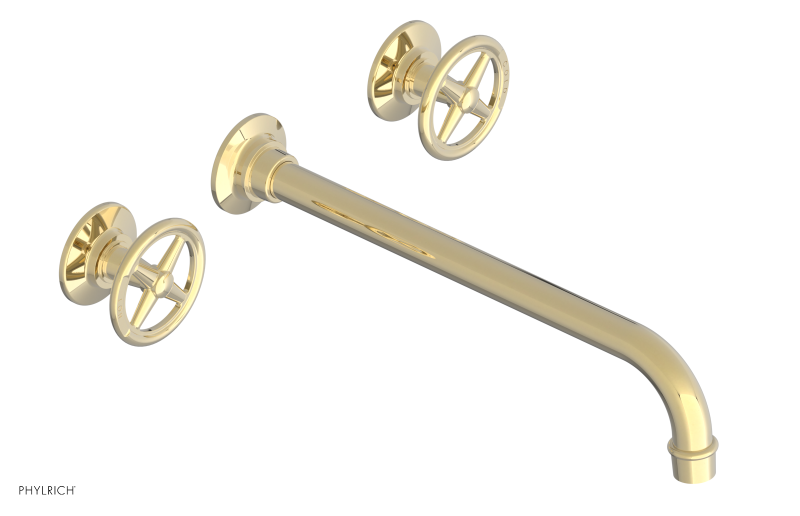 WORKS Wall Lavatory Set 12" Spout - Cross Handles 220-11-12