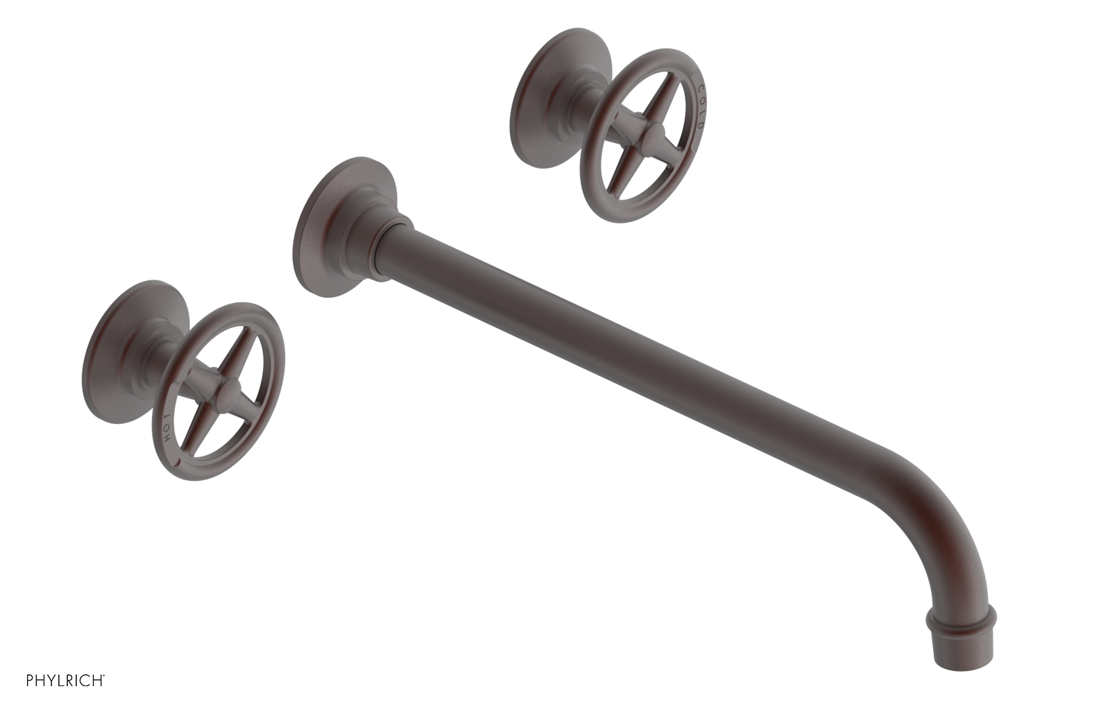 WORKS Wall Lavatory Set 12" Spout - Cross Handles 220-11-12