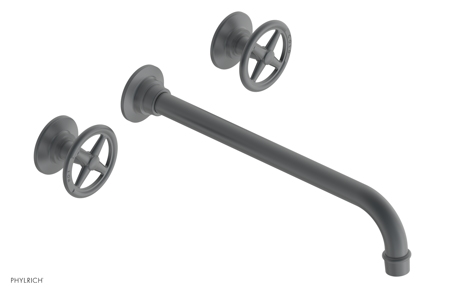 WORKS Wall Lavatory Set 12" Spout - Cross Handles 220-11-12