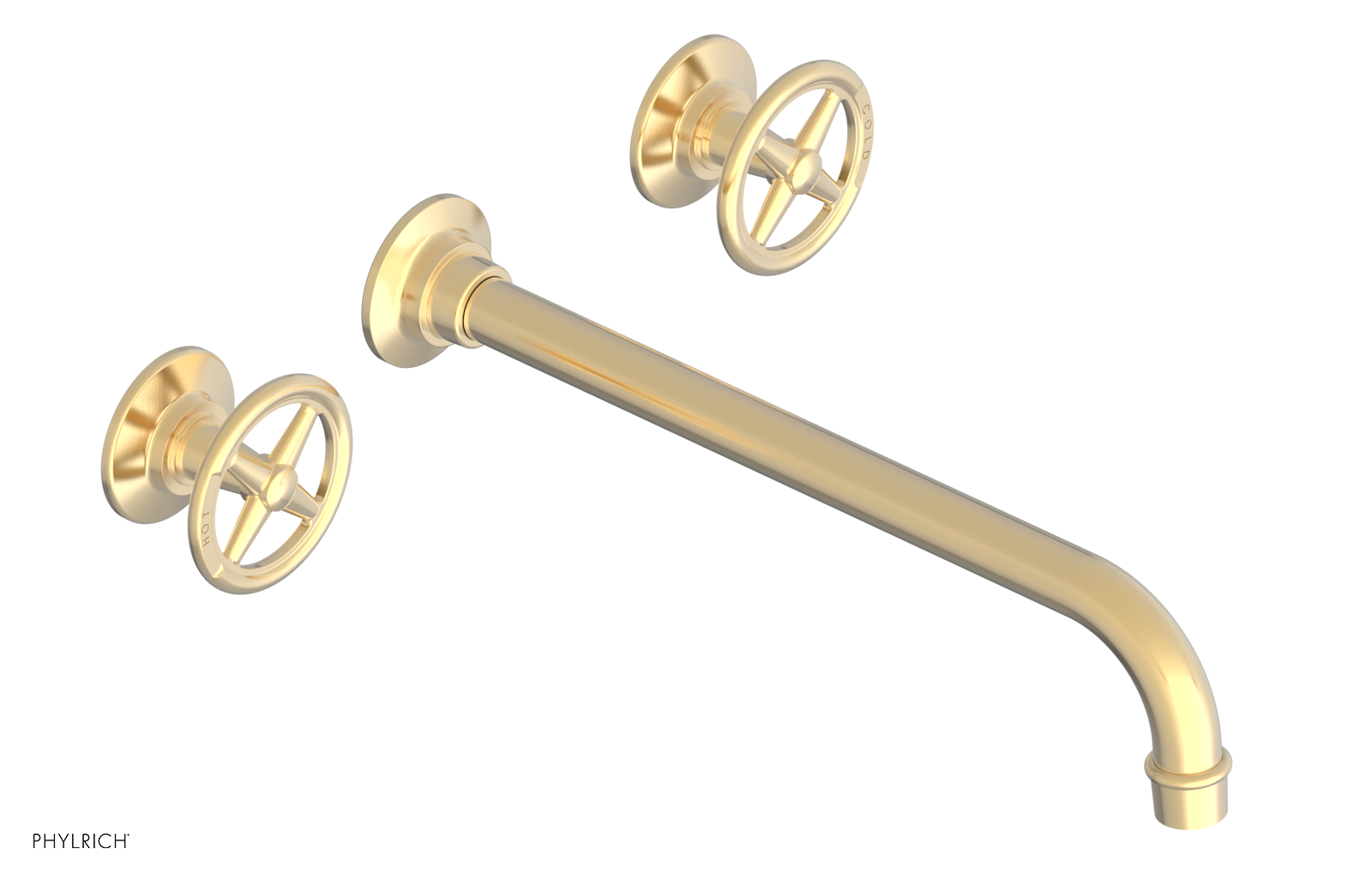 WORKS Wall Lavatory Set 12" Spout - Cross Handles 220-11-12