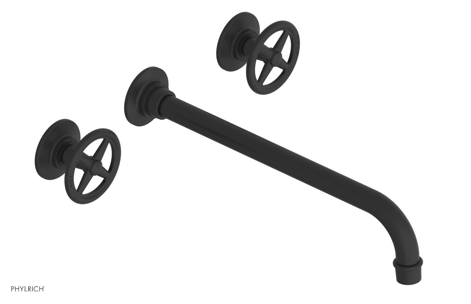 WORKS Wall Lavatory Set 12" Spout - Cross Handles 220-11-12