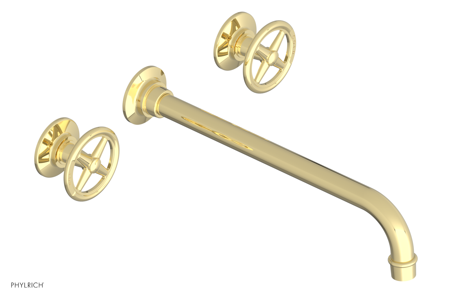 WORKS Wall Lavatory Set 12" Spout - Cross Handles 220-11-12