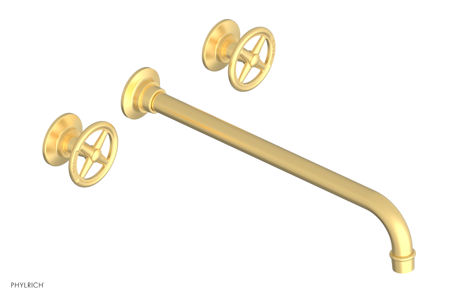 WORKS Wall Lavatory Set 14" Spout - Cross Handles 220-11-14