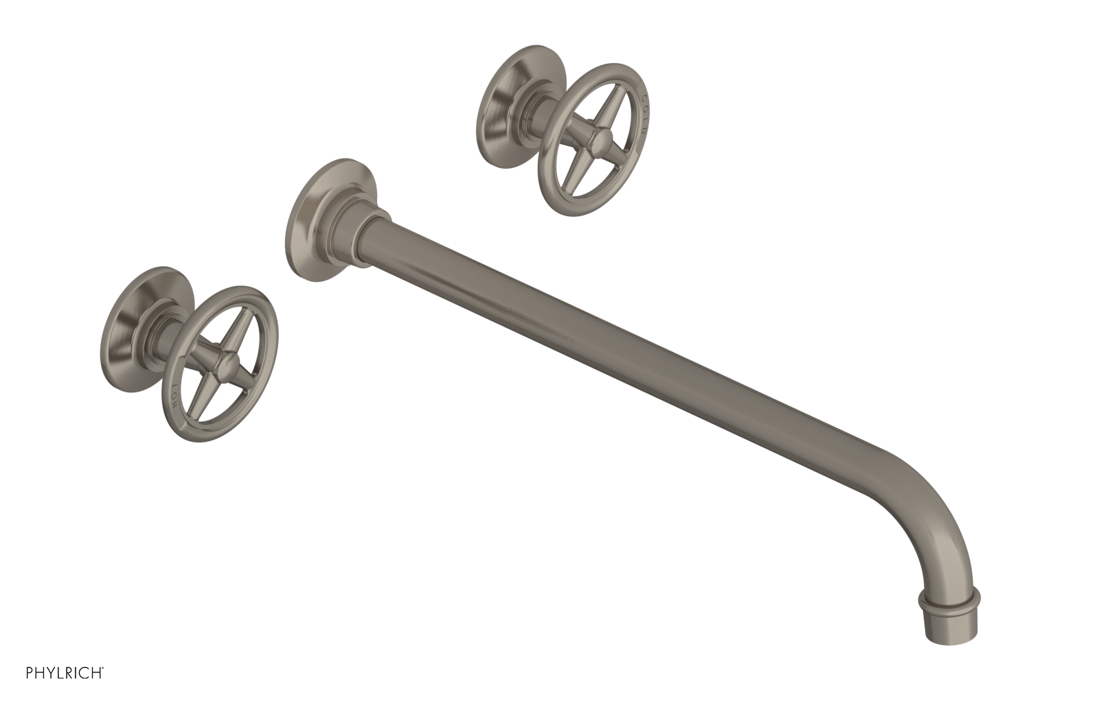 WORKS Wall Lavatory Set 14" Spout - Cross Handles 220-11-14