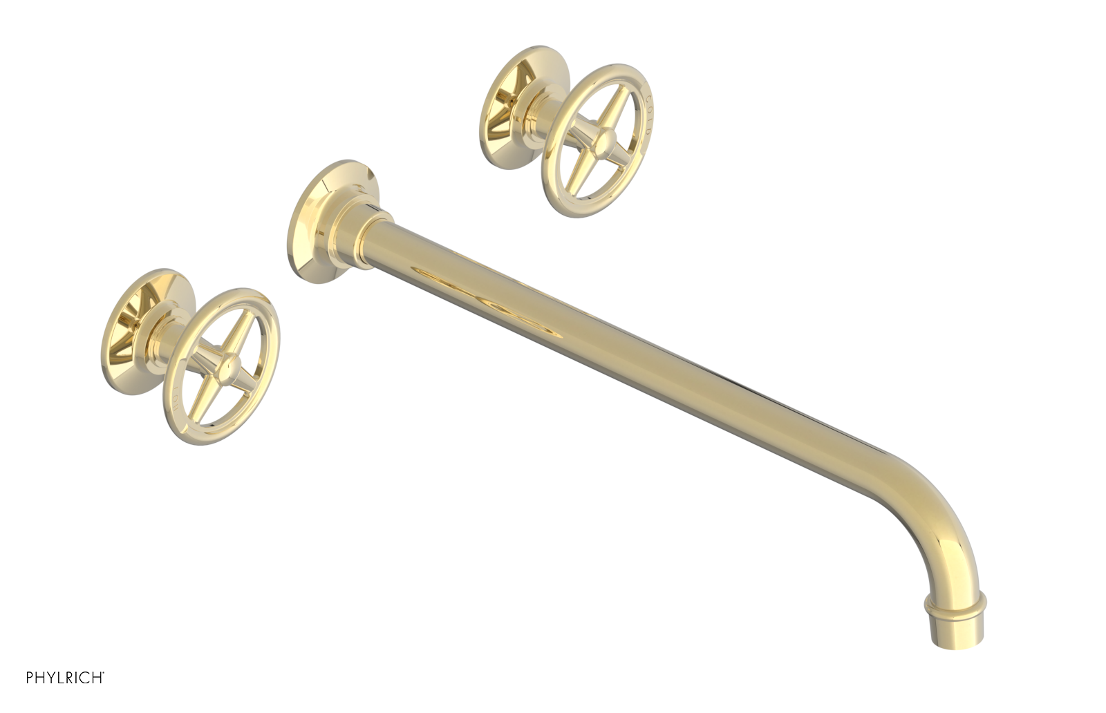 WORKS Wall Lavatory Set 14" Spout - Cross Handles 220-11-14