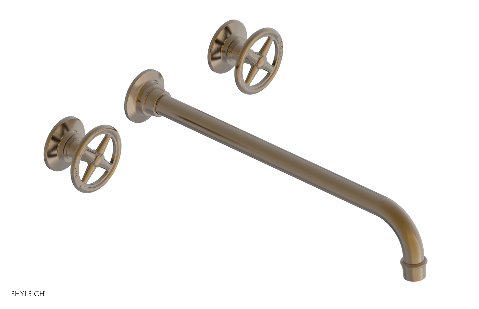 WORKS Wall Lavatory Set 14" Spout - Cross Handles 220-11-14