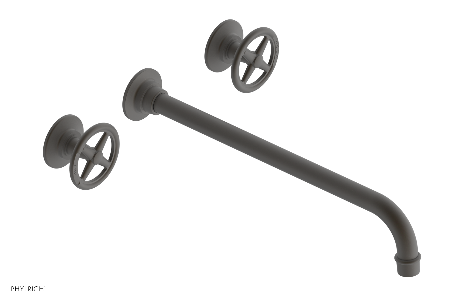 WORKS Wall Lavatory Set 14" Spout - Cross Handles 220-11-14