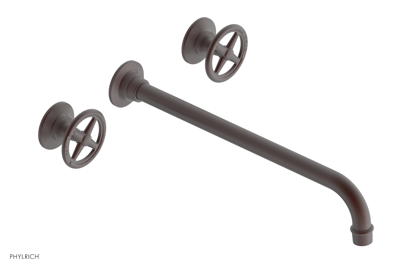 WORKS Wall Lavatory Set 14" Spout - Cross Handles 220-11-14