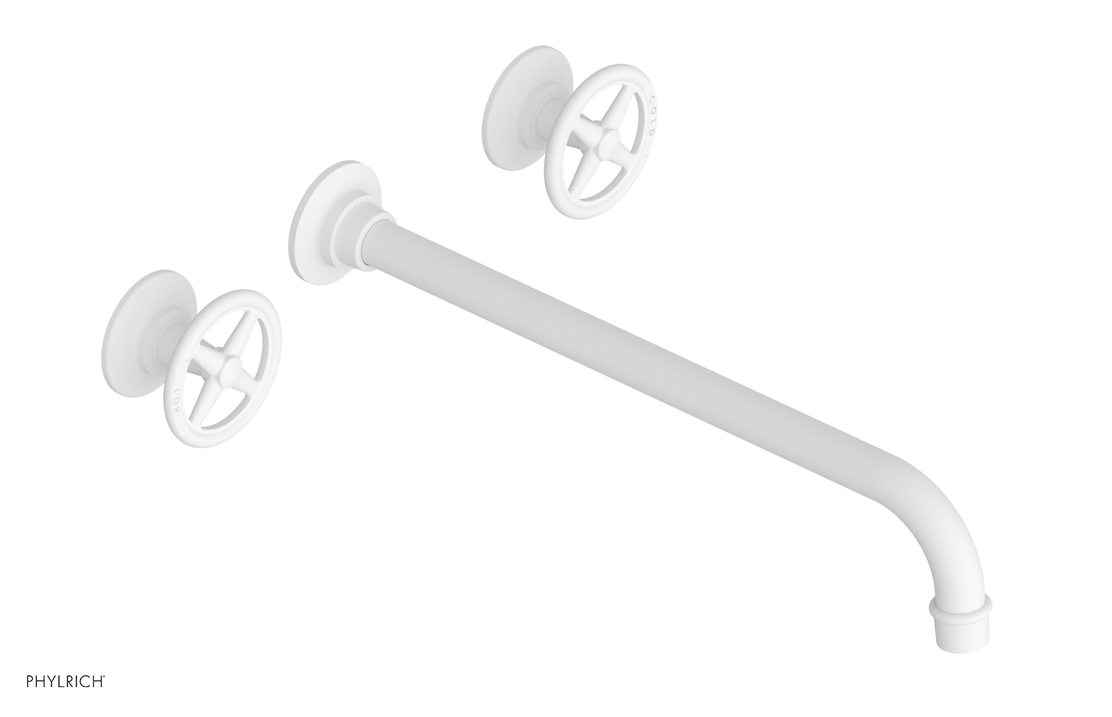 WORKS Wall Lavatory Set 14" Spout - Cross Handles 220-11-14