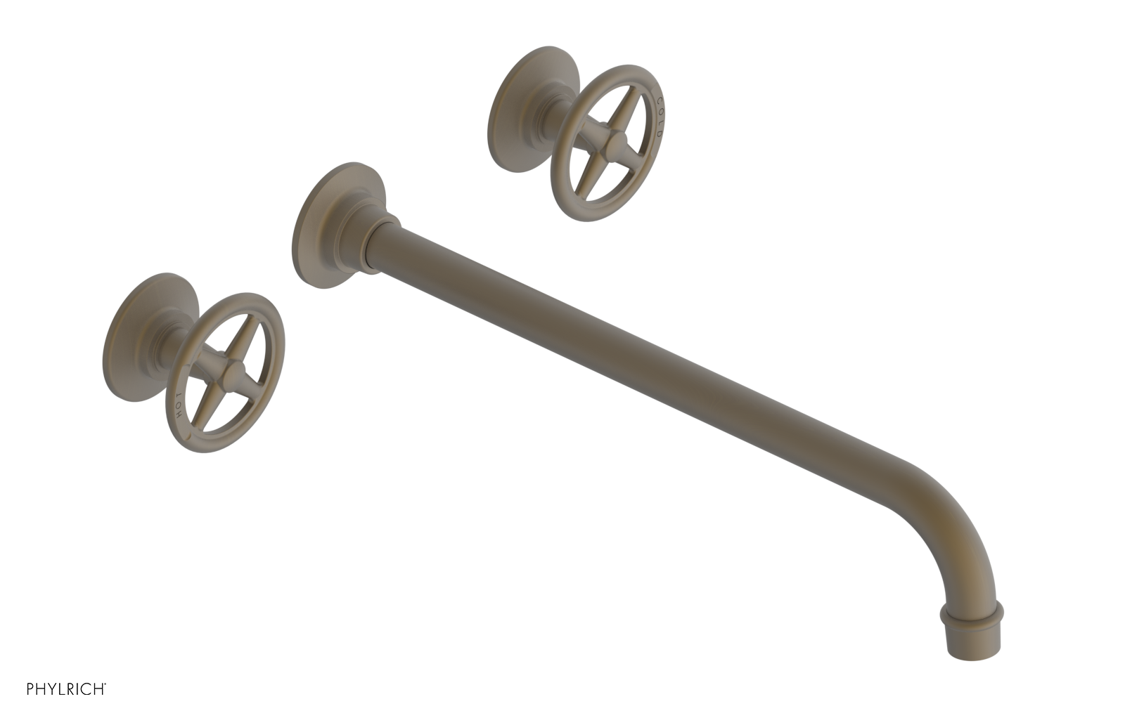 WORKS Wall Lavatory Set 14" Spout - Cross Handles 220-11-14