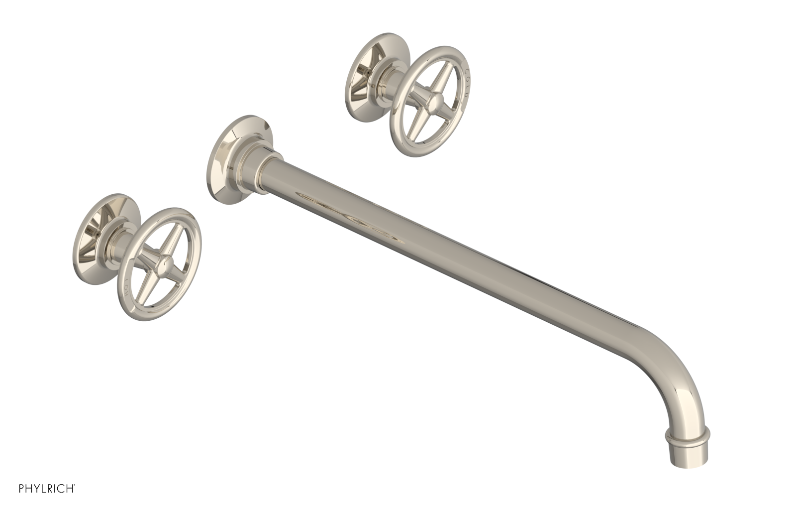 WORKS Wall Lavatory Set 14" Spout - Cross Handles 220-11-14