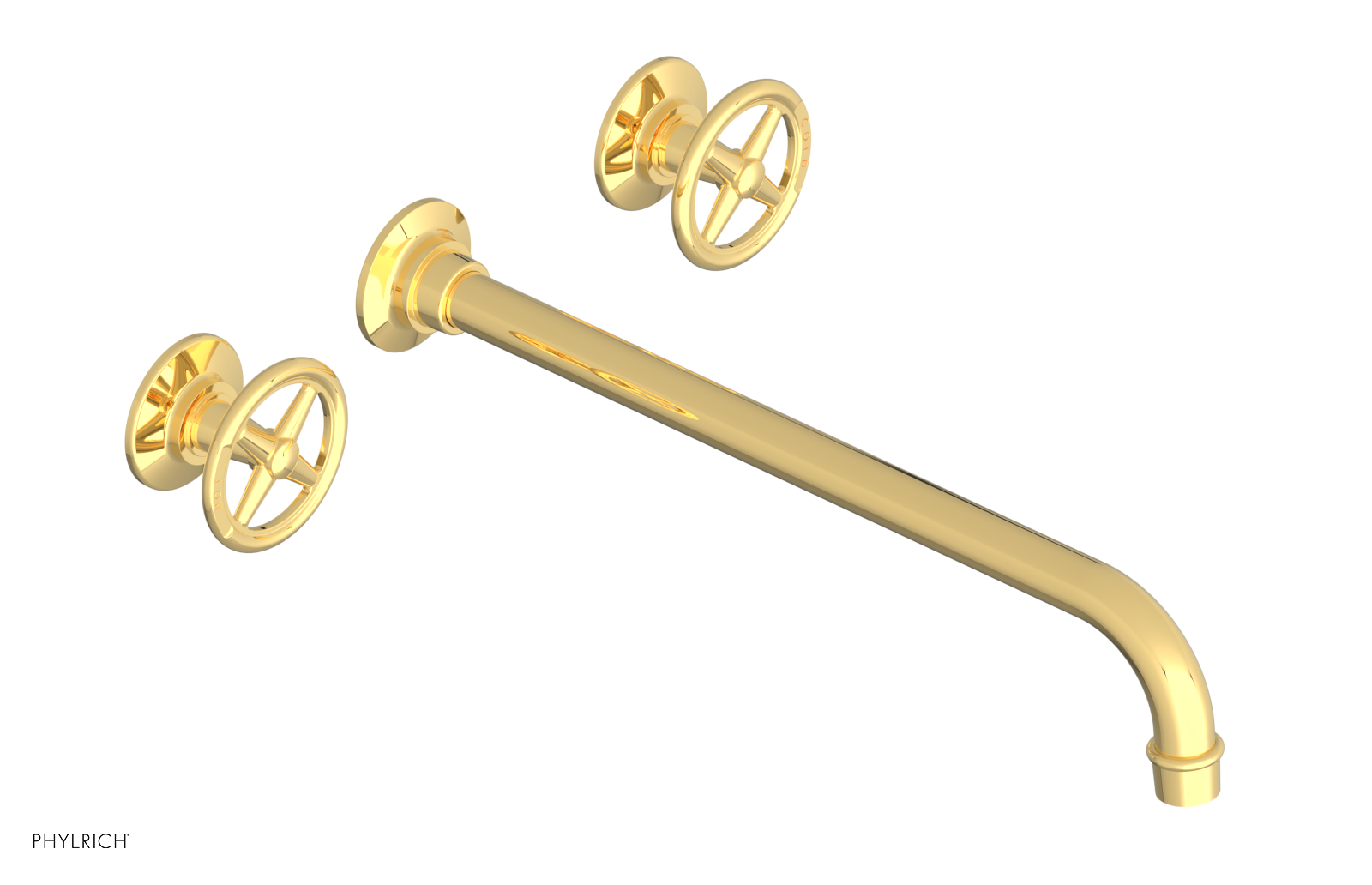 WORKS Wall Lavatory Set 14" Spout - Cross Handles 220-11-14