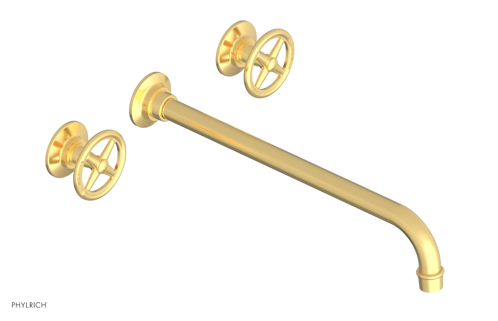 WORKS Wall Lavatory Set 14" Spout - Cross Handles 220-11-14