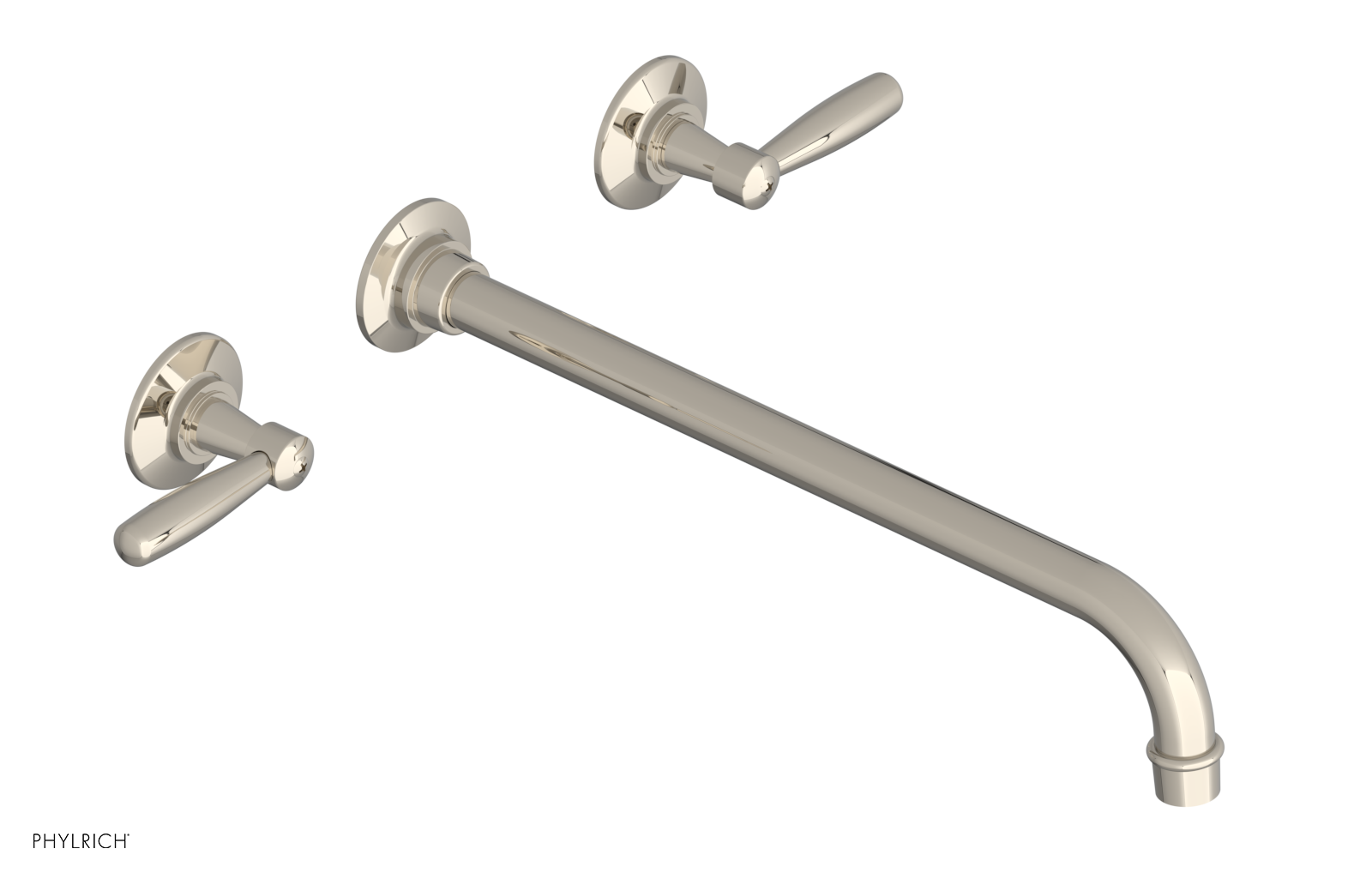 WORKS Wall Lavatory Set 14" Spout - Lever Handles 220-12-14