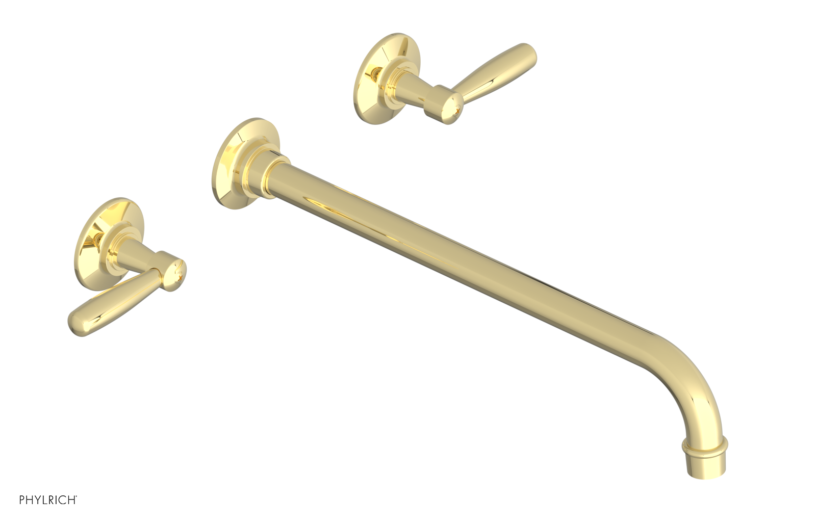 WORKS Wall Lavatory Set 14" Spout - Lever Handles 220-12-14