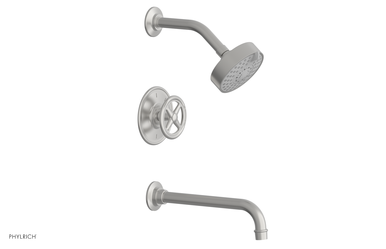 WORKS 10" Pressure Balance Tub and Shower Set - Cross Handle 220-26-10